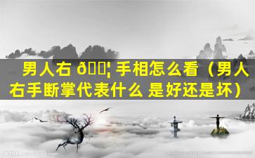 男人右 🐦 手相怎么看（男人右手断掌代表什么 是好还是坏）
